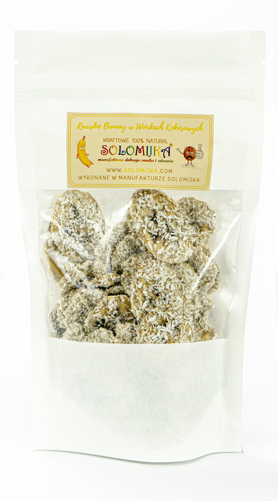 Dried banana with coconut flakes